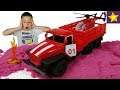 Пожарные машинки Технопарк УРАЛ с Вертолетом История про спасение машинок Cars toys for kids