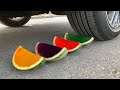Experiment Car vs Watermelon Rainbow Jelly | Crushing Crunchy & Soft Things by Car | Test Ex