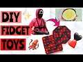 DIY SQUID GAME Fidget Toys! ๐ฆ Dalgona Honeycomb Pop It & More! | How to make fidgets EASY