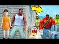 Franklin and Shinchan & Pinchan play HIDE AND KILL with Squid Game Doll In GTA 5
