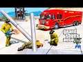 GTA 5 Firefighter Mod Worker Impaled By Pole - Heavy Rescue Firetruck (LSPDFR Fire Callouts)
