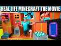Real Life MINECRAFT The MOVIE - Minecraft Box Fort Part 1