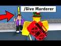 FAKE OWNER Giving MURDERER To RANDOM PLAYERS in ROBLOX MURDER MYSTERY 2...