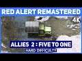 C&C Red Alert Remastered 4K - Allies Mission 2 Five to One - Hard Difficulty