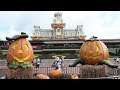Halloween Decorations at the Magic Kingdom Including Pumpkins on Main Street & Scarecrows - 2019