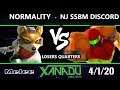 S@X 347 Online Losers Quarters - The NJ SSBM Discord (Samus, Fox) Vs. Normality (Fox) Smash Melee