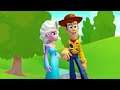 Toy Story Woody vs Heroic Frozen Ice Queen Elsa Downhill | A Woody Video  | ELSA VIDEO | Infinity