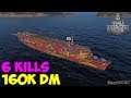 World of WarShips | Ryūjō | 6 KILLS | 160K Damage - Replay Gameplay 4K 60 fps