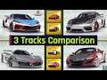Asphalt 9 | Gold Stingray vs Cayman GT4 vs H2 vs NSX - 3 Tracks Comparison