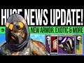 Destiny 2 | HUGE NEWS UPDATE! New ARMOR! Exclusive Exotics, Loot FARM, Event Glows, Future Quests