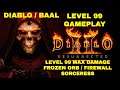 Diablo 2 Resurrected - level 99 Frozen Orb Firewall Sorc - Attempting Max Orb Damage - Diablo & Baal
