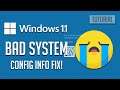 How to Fix Blue Screen BAD_SYSTEM_CONFIG_INFO in Windows 11