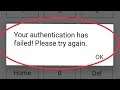 PayZapp Account Your Authentication Has Failed Please Try Again Problem