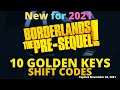 10 Golden Keys Borderlands the Pre-Sequel Shift Codes - All Platforms - Expires November 22, 2021