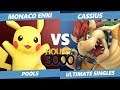 Smash Ultimate Tournament - Monaco Enki (Pikachu) Vs. Cassius (Wolf, Bowser) SSBU Xeno 164 Pools