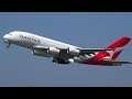 Canadian 777 & Qantas A380 Take Off - Sydney Airport