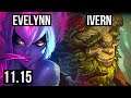 EVELYNN vs IVERN (JUNGLE) | Rank 5 Eve, 12/2/8, Legendary, 300+ games | NA Challenger | v11.15