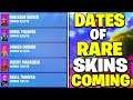 LIST of all RARE SKINS COMING BACK IN FORTNITE SEASON 6! - ALL RARE SKINS COMING BACK!