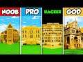 Minecraft NOOB vs. PRO vs. HACKER vs GOD : LUXURY GOLDEN MANSION BUILD CHALLENGE in Minecraft!