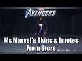 Marvel Avengers Beta All Ms Marvel's Skins & Emotes From Store (Avengers Ms Marvel's Skins & Emotes)