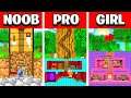 NOOB vs PRO vs GIRL FRIEND TINY MINECRAFT HOUSE Build Battle! (Building Challenge)