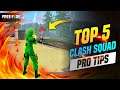 TOP 5 Tips for CLASH SQUAD RANK PUSH and CUSTOM ROOMS : Garena Freefire