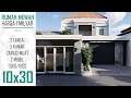 Desain Rumah Modern Classic 2 Lantai 10x30m  | Kode NV-CL1