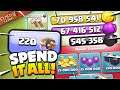Using 220 Wall Rings in One Press - Mass Spending Spree in Clash of Clans!