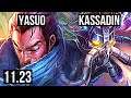 YASUO vs KASSADIN (MID) | 8 solo kills, 2.1M mastery, Legendary, 400+ games | BR Diamond | 11.23