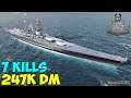 World of WarShips | Yamato | 7 KILLS | 247K Damage - Replay Gameplay 4K 60 fps
