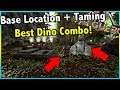 AWESOME LOOKING BASE SPOT AND TAMING OUR GATHERING DINOS!! || ARK VALGUERO EP 4!