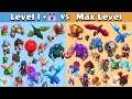 Level 1 Troops + Rage Spell VS Max Level Troops | Clash of Clans Gameplay