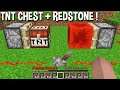 WHY is FORBIDDEN to COMBINE TNT CHEST and REDSTONE BLOCK in Minecraft ? FORBIDDEN EXPERIMENT !