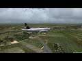 Lufthansa Cargo 777F approaching Hanoi [Storm & Crosswind] FSX