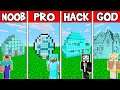 Minecraft: DIAMOND HOUSE BUILD CHALLENGE - NOOB vs PRO vs HACKER Animation