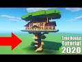 Minecraft Tutorial: How To Make A Survival Wooden Treehouse Mansion "2020 Tutorial"