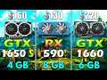 GTX 1650 SUPER 4GB vs RX 590 8GB vs GTX 1660 6GB | PC Gaming Tested