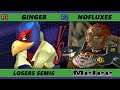 S@X 408 Online Losers Semis - NoFluxes (Ganondorf) Vs. Ginger (Falco) Smash Melee - SSBM