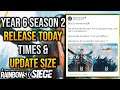 Year 6 Season 2 Releasing Today, Times & Update Size - Rainbow Six Siege