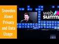 Snowden Addresses Privacy and Data Usage [Web Summit 2019]