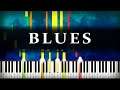 Blues on Piano Cover - Pentatonic Blues Song  (Sheet Music + midi) Synthesia Tutorial