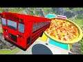 Car Jump Arena Jumping In Pizza & Pools Car Crashes #3 - BeamNG drive