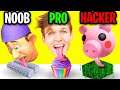NOOB vs PRO vs HACKER In LICK RUNNER! (NEW PIGGY SKIN! *MAX LEVEL UPDATE!*)