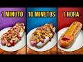 1 Min vs. 10 Min vs. 1 Hora Hot Dogs ¿Cuál eliges tu? 🌭