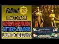 Fallout 76 Wastelanders - How to Farm REPUTATION for the Settler & Raider Factions (Unlimited)