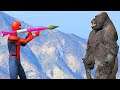 GTA 5 Crazy Ragdolls Red Spiderman VS Gorilla (GTA 5 Euphoria Physics Funny Moments Fails)