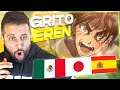 REACCIONANDO a EREN GRITA POR por LA MUERTE DE HANNES en LATINO vs ESPAÑOL vs JAPONÉS (Jeffar Vlogs)