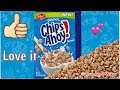 Tasting Chips ahoy cereal box