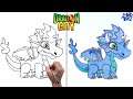 How to Draw Cool Fire Dragon Step by Step || Dragon City