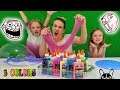 3 Colors of Glue Slime Challenge w/ My Little Sister!! Glitter & Glow in the Dark Elmers Glue Slime!